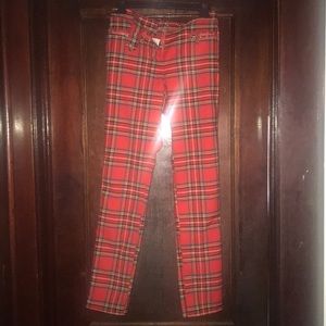 Red plaid pants